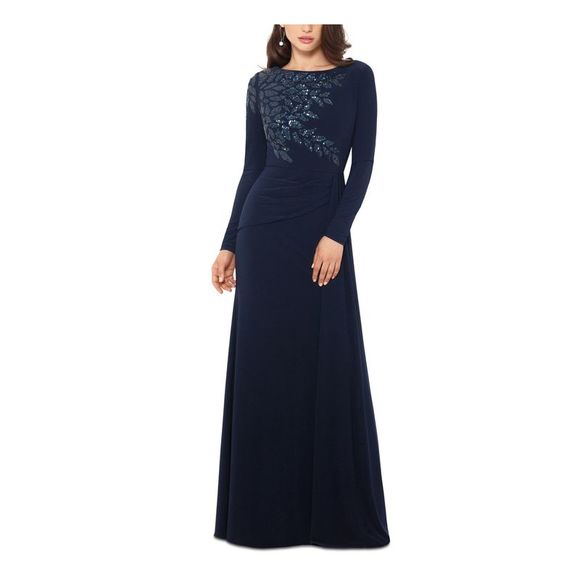 XSCAPE Womens Floral Sleeveless Halter Mini Formal Fit + Flare Dress